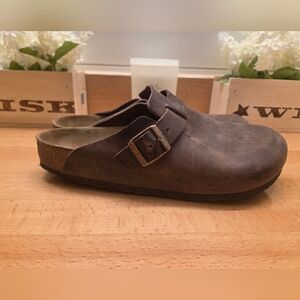 Birkenstock Boston clog in Habana Oiled Leather Brown Mens Size EU 43